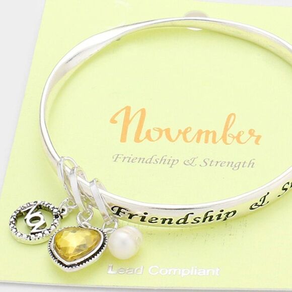 November Birthstone Friendship & Strength Bracelet - Picture 3 of 6